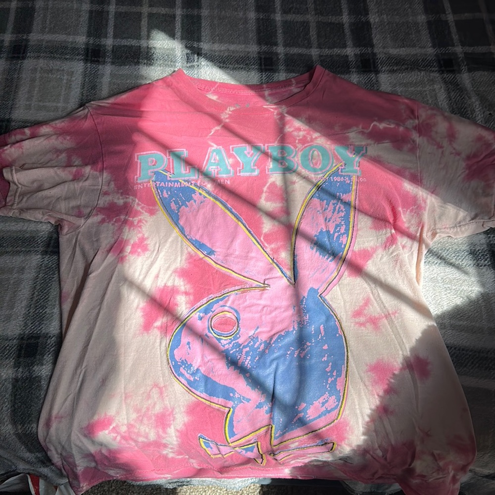 Pink Playboy tie-dye tee